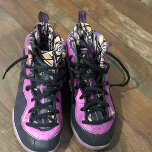 Pink and Black High-Top Sneakers